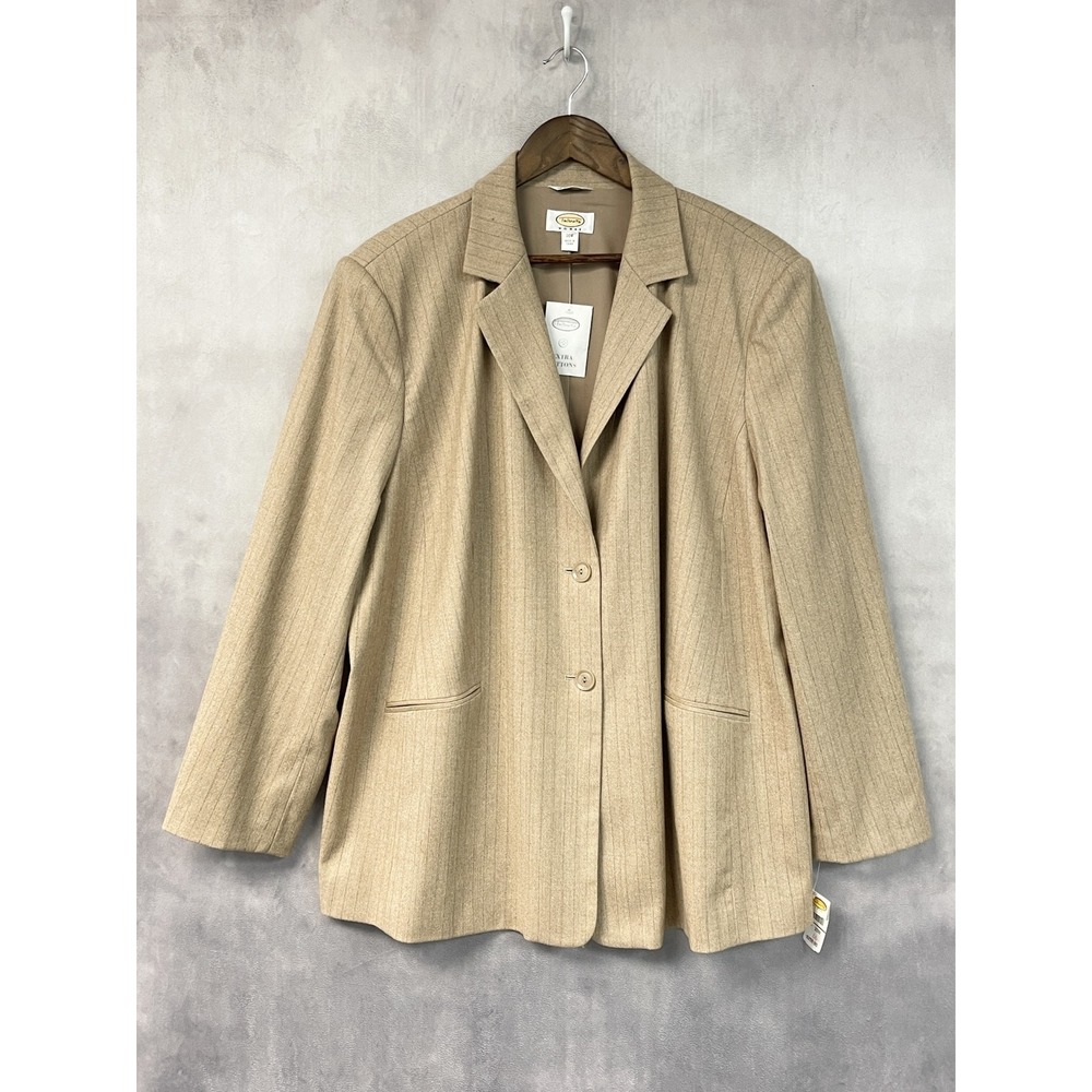 Talbots Women Blazer Size 20W Pinstripe Italian Fabric Career Academia Preppy